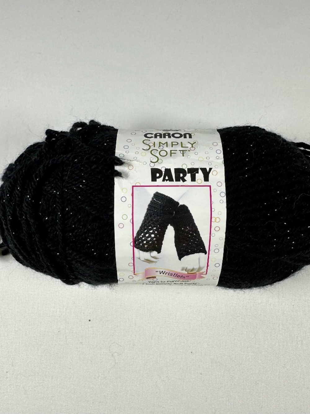 Caron Simply Soft Party Yarn Color Black Sparkle #0007 1 Skein Crochet Fiber Art